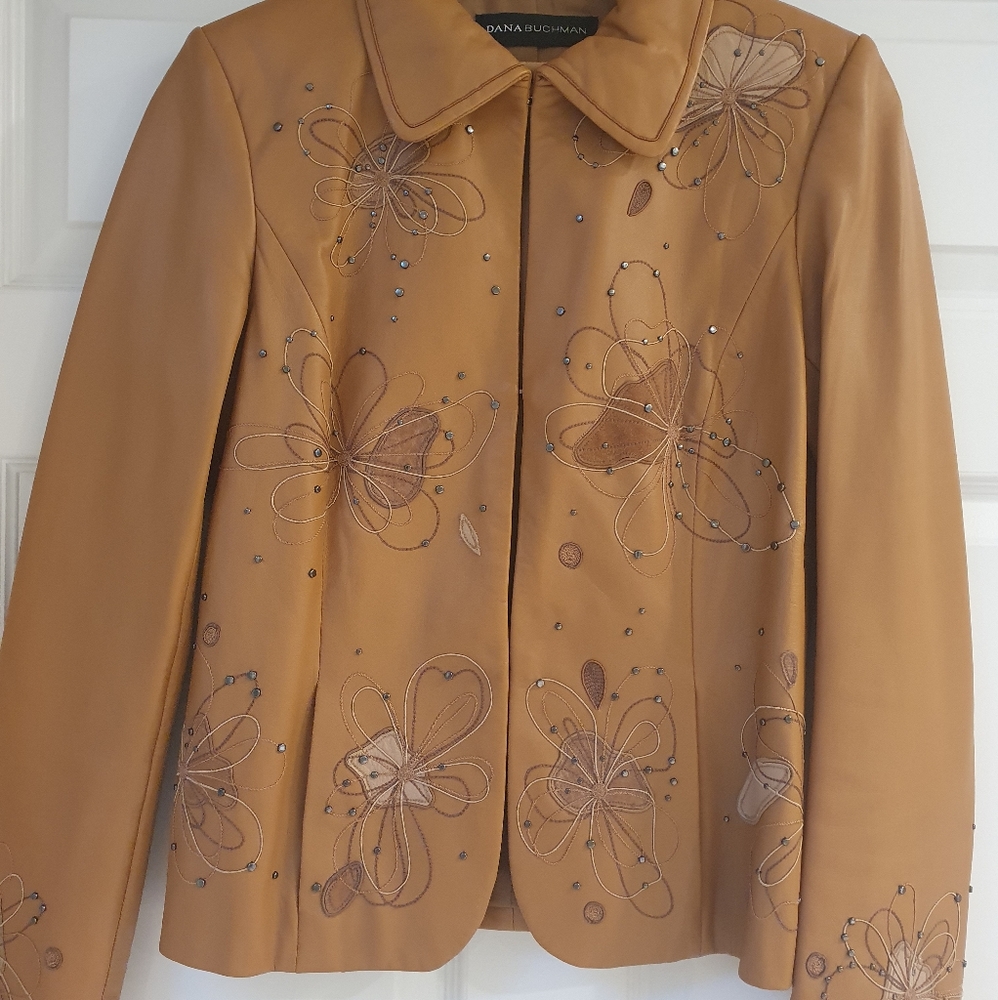 women genuine leather jacket, size 2